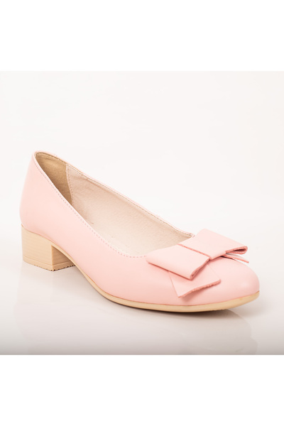 Condur by Paula Women's casual shoes, natural leather, pink, ballerina style, with bow