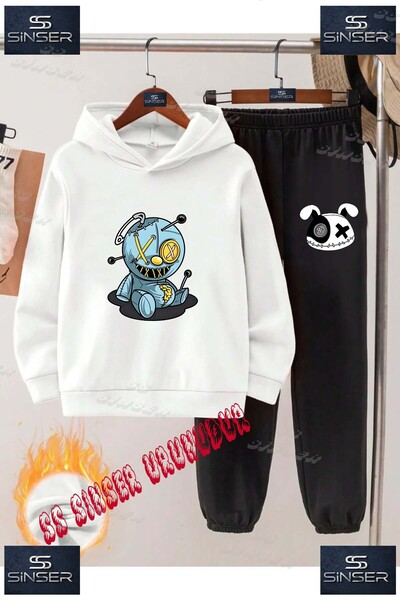 SS SİNSER Children's Unisex Custom Printed Hoodie and Sweatpants Set with Pat...