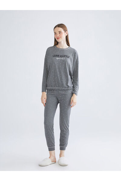 LC Waikiki New Season Crew Neck Printed Women's Pajama Set