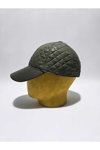 shop Leather Visor Quilted Garnished Cap Hat