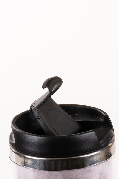 MUKKO HOME Frida Decorated Steel Mug - 360 ml | Leak-Proof Lid, Steel Inner Bowl, 19 cm