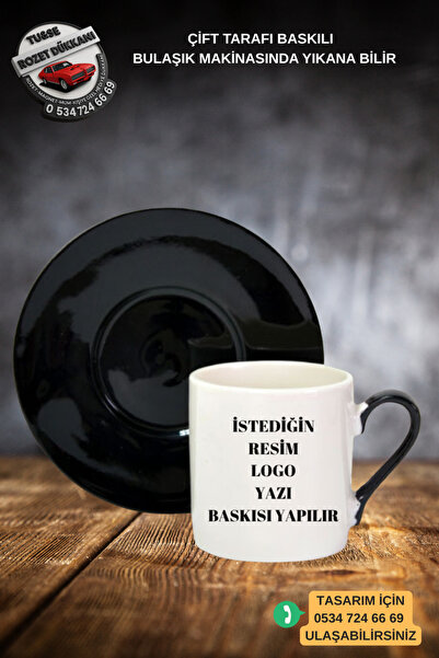Tu&Se Candles Kişiye Özel Siyah Fincan – Yazı, Resim ve Logo Baskılı