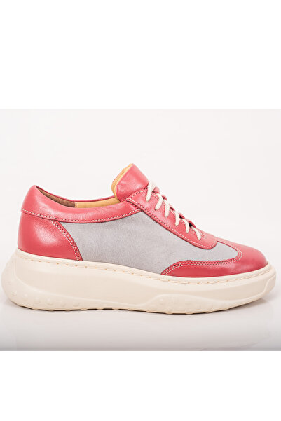 Condur by Paula Pantofi dama casual piele naturala roz cu gri tip sneakers
