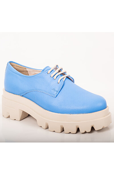 Condur by Paula Pantofi dama casual piele naturala albastru stil oxford