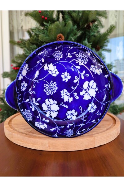 Madame Coco Reve Bleu Rennes New Bone China Round Handle Plate 15 X19 cm - 1 Piece