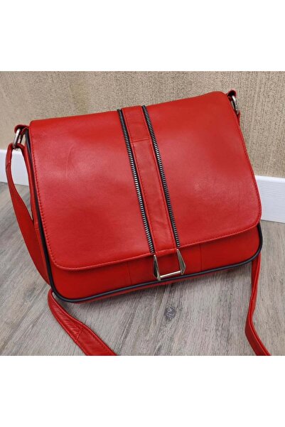 Deribag Genuine Leather, Crossbody Strap, Casual Bag, Women's Shoulder Bag, Bronze Color 28*27*10 cm