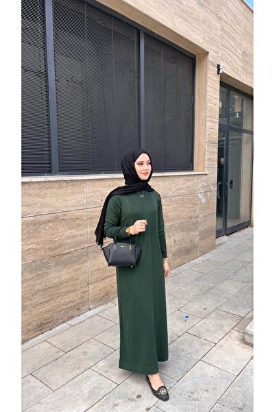 Nuss 509 Patterned Knitwear Dress Emerald