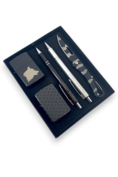 SürLaz 5 Parça Set Doğum Günü Hediyesi 2 İsme Özel Tükenmez Kalem 2 Figürlü Ç...