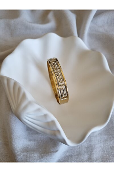 Gemnest Accessories Taşlı Labirent Çelik Kelepçe