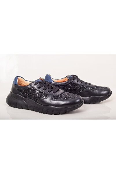 Condur by Paula Pantofi dama casual piele naturala negru stil sneakers cu siret
