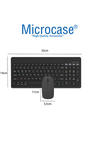 Microcase Apple iPad Air 11 (2024) ile Uyumlu Tablet Çantası+BT Klavye+BT Mouse+Tablet Standı Pembe AL5296