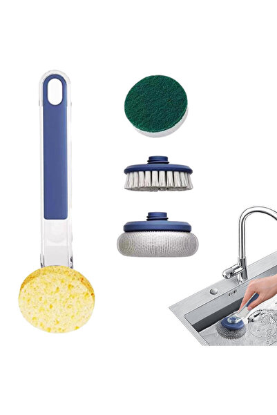 miraza Βούρτσα πλυσίματος πιάτων, 4 εναλλάξιμες κεφαλές, εργονομική λαβή, μπλ...