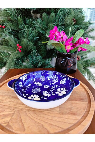 Madame Coco Reve Bleu Rennes New Bone China Round Handle Plate 15 X19 cm - 1 Piece
