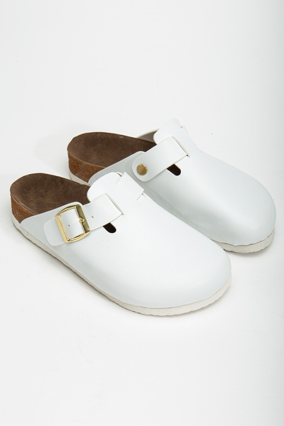 AYAKKABI MEET Slippers Women's Indoor Slippers Skin Material Boston Clog Slippers