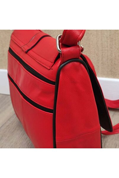 Deribag Genuine Leather, Crossbody Strap, Casual Bag, Women's Shoulder Bag, Bronze Color 28*27*10 cm