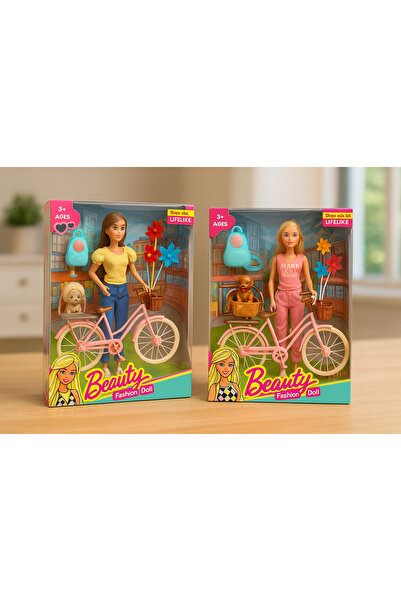 Genel Markalar Pasifik Beauty Fashion Doll Bisikletli Bebek 3+ Yaş