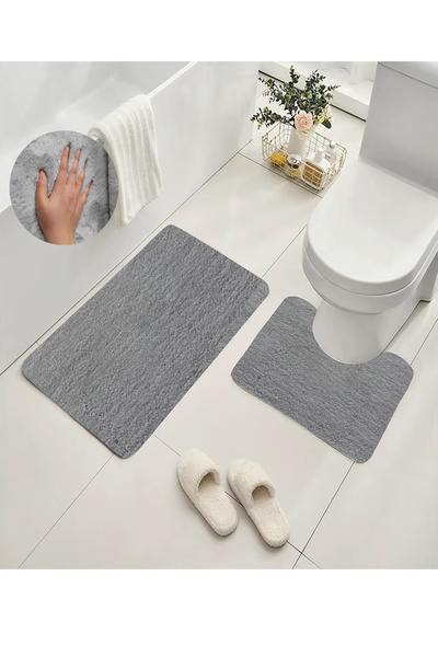 Loseppa Home Yıkanabilir Pofidik Peluş Post Kaymaz Taban Leke Tutmaz 2 Li Ban...