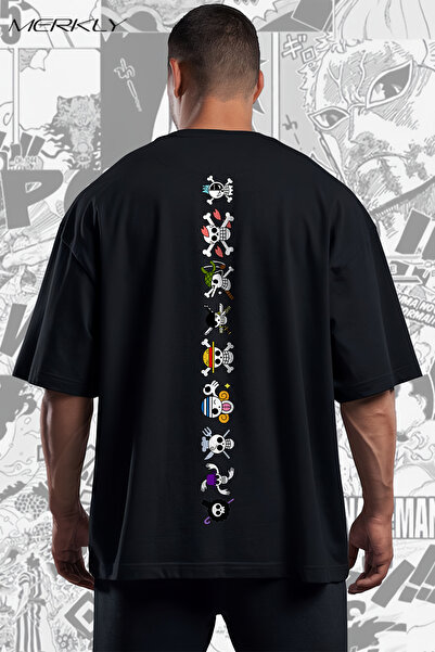 barsdepo Tricou One Piece cu imprimeu , supradimensionat Tricou negru unisex ...