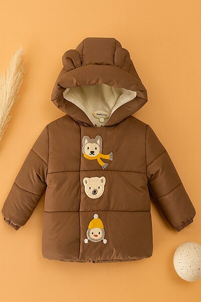 DeKuBaby Нов сезон, подплатено с изкуствена кожа, водоустойчиво, дебело зимно палто-яке с качулка за бебета и деца