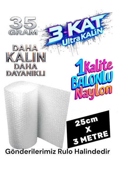 HBNC 35 Gram 25 Cm X 3 Metre Yüksek Kalite Kalın Balonlu Naylon Patpat