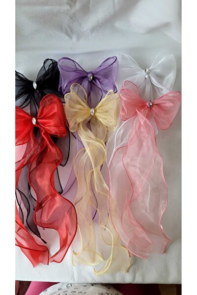 Beyaz inci tasarım Set od Til bisernih visećih mašni sa kopčom, set od 6