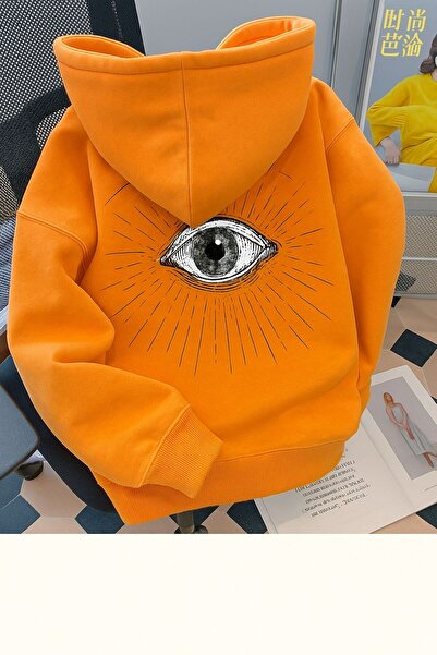 MELOOX Φούτερ με κουκούλα με γραφικό τύπωμα Eye and Moon – Unisex Streetwear