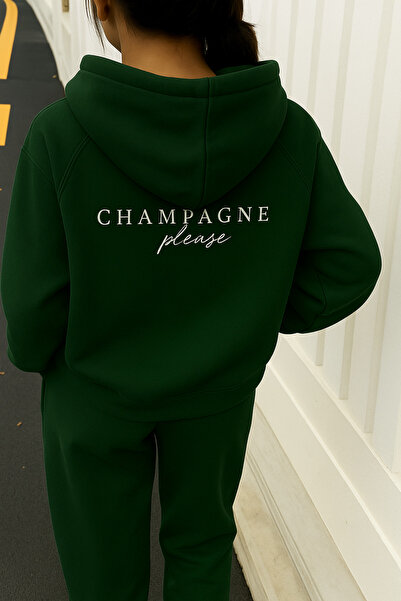 SVART WEAR Champagne Please Oversize Бавовняна щоденна худі з капюшоном Світш...