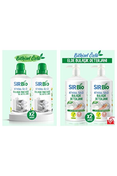SIR Bio Bitkisel Özlü Makina Bulaşık Deterjanı+Elde Bulaşık Deterjanı 4X1000 ml
