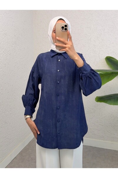 HİJABAYA Πουκάμισο με οβάλ κοψίματα με σχισμένη φούστα