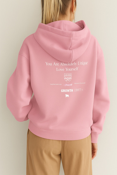 CLASSY.MODA سترة نسائية بقلنسوة بثلاثة خيوط مع طباعة على الظهر، مقاس كبير، مر...