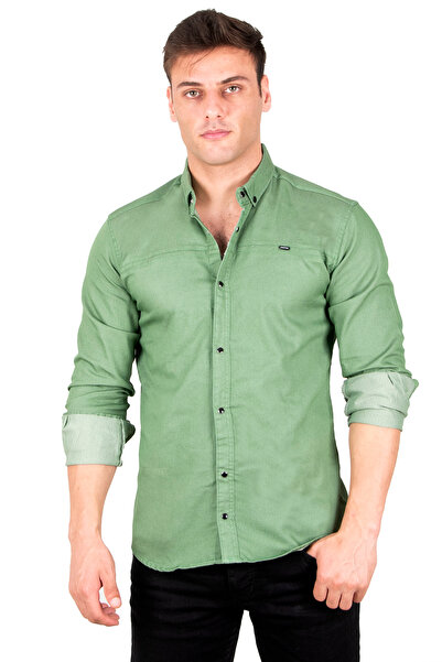 Rizz up Cămașă de blugi verde pentru bărbați2300412