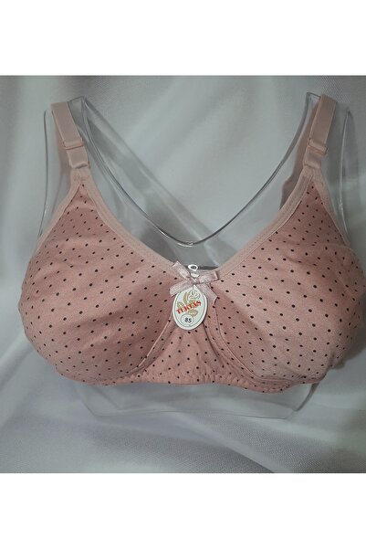 Butik Bronze Color Polka Dot Unbuttressed Ununderwired Combed Cotton Women's Bra