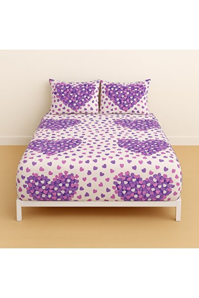 Ezgi Cearșaf și fată de pernă cu model fără elastic, dimensiune dublă 220 x 240