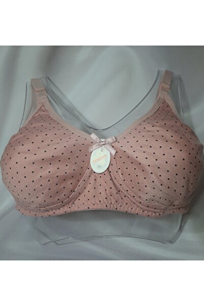 Butik Bronze Color Polka Dot Unbuttressed Ununderwired Combed Cotton Women's Bra