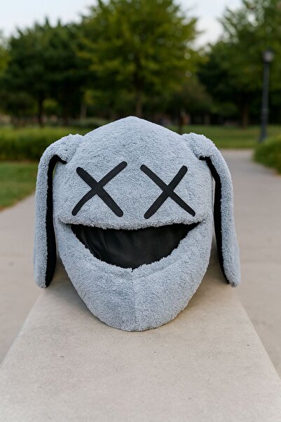 Beta Peluş kask kılıfı gri