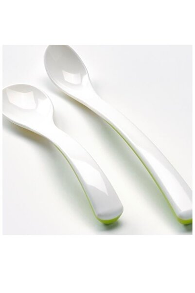 IKEA Börja Feeding Spoon White-Green 2 Pcs