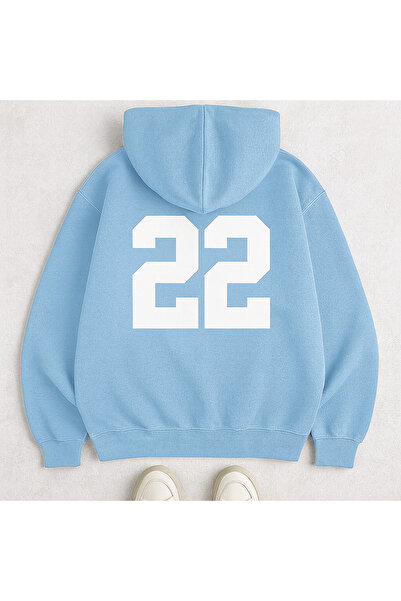 CLASSY.MODA Hanorac oversize cu glugă, buzunar cangur, cu text în față, număr în spate, stil sportiv, confortabil, zilnic