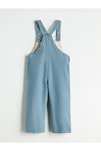 LC Waikiki Square Collar Girl's Jean Salopet Dress