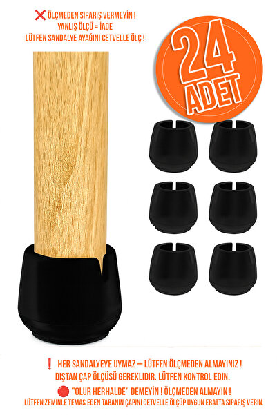 senal ticaret 24 Ad 17 Mm Siyah Silikon Masa Sandalye Pabuç Kaydırmaz Koltuk ...