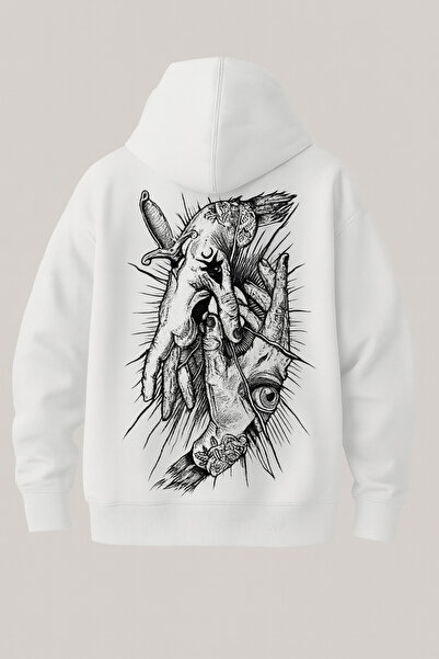 CLASSY.MODA Φούτερ με κουκούλα και τσέπη καγκουρό, υπερμεγέθη, με γραφικό στά...