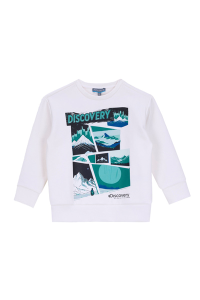 Discovery Expedition Baskılı Erkek Çocuk Kırık Beyaz Sweatshırt D5WB-SWT3018