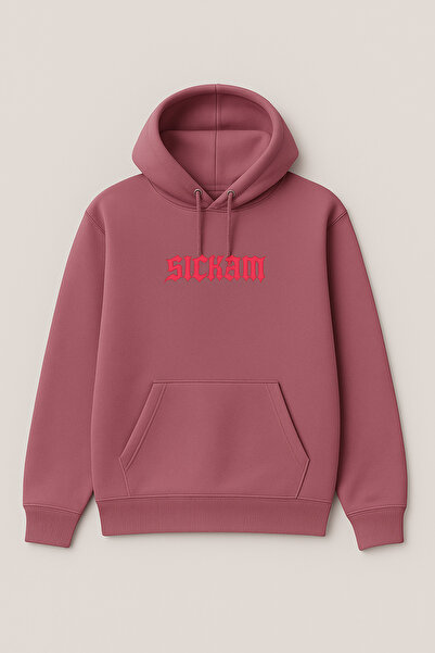 CLASSY.MODA Hanorac oversize cu glugă și buzunar cangur, cu text SICKAM în fa...