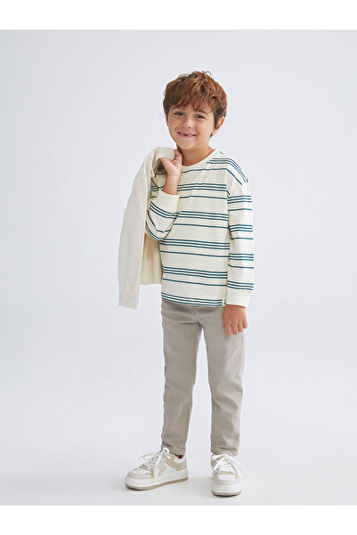 LC Waikiki Beige Waist Adjustable Elastic Boys' Trousers