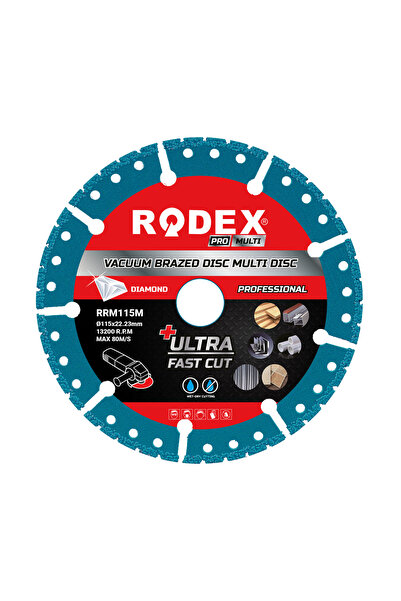 Rodex Δίσκος με συγκόλληση κενού, για γενική κοπή, 115X20/22,20 mm, μέγιστες ...
