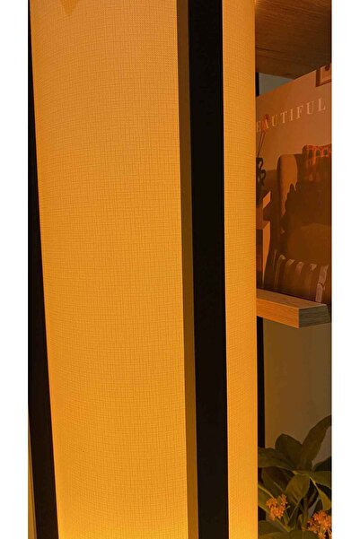 Turkish Home Modern black and brown wooden floor lamp - 140 cm