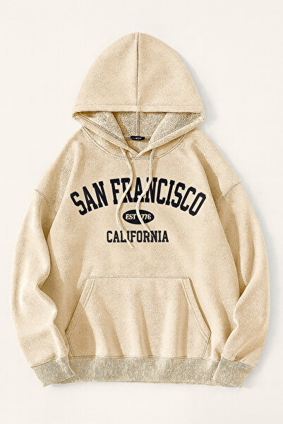 CLASSY.MODA Φούτερ με κουκούλα και τσέπη καγκουρό, μεγάλου μεγέθους, με κείμε...