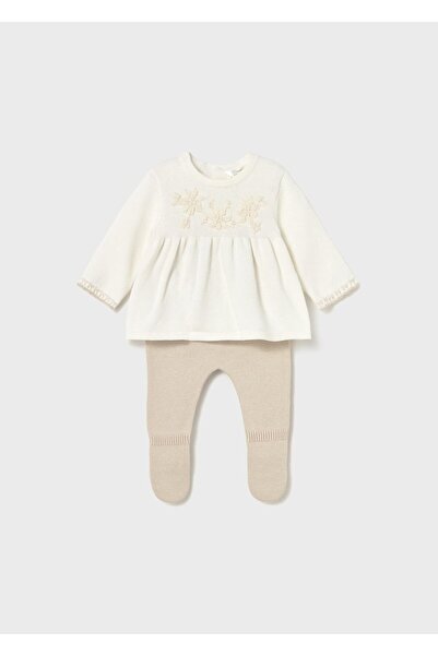 MAYORAL Newborn Kız Bebek Triko Takım Bej