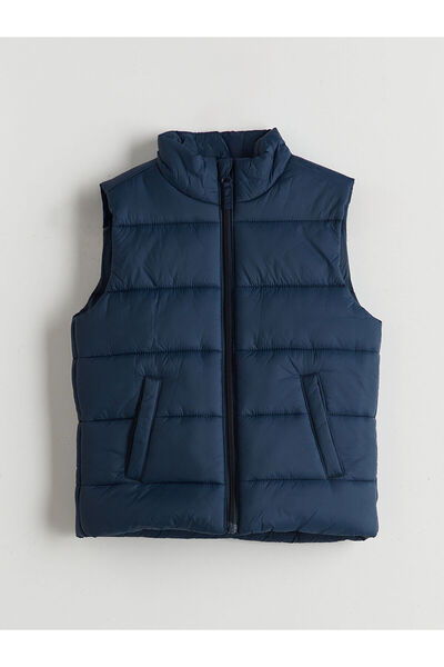 LC Waikiki Navy Blue Stand Collar Boy's Vest