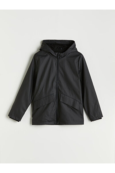 LC Waikiki Black Hooded Boy's Coat