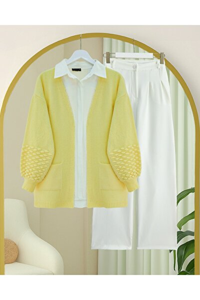 HİJABAYA Ζακέτα με διπλή τσέπη με μανίκια Pompom